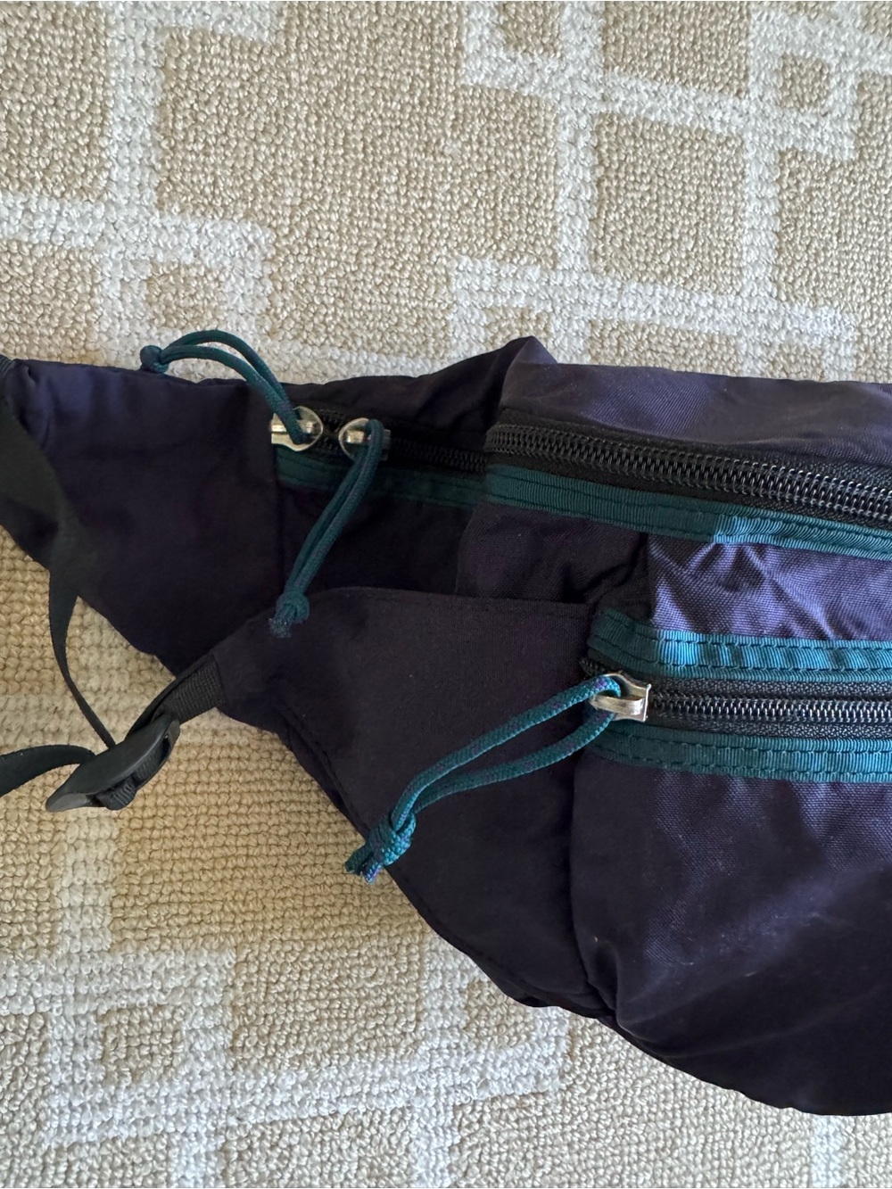 Patagonia Vintage 90s Hip Pack Waist Bag Purple Teal Large Fanny Pack USA Made - Picture 6 of 17